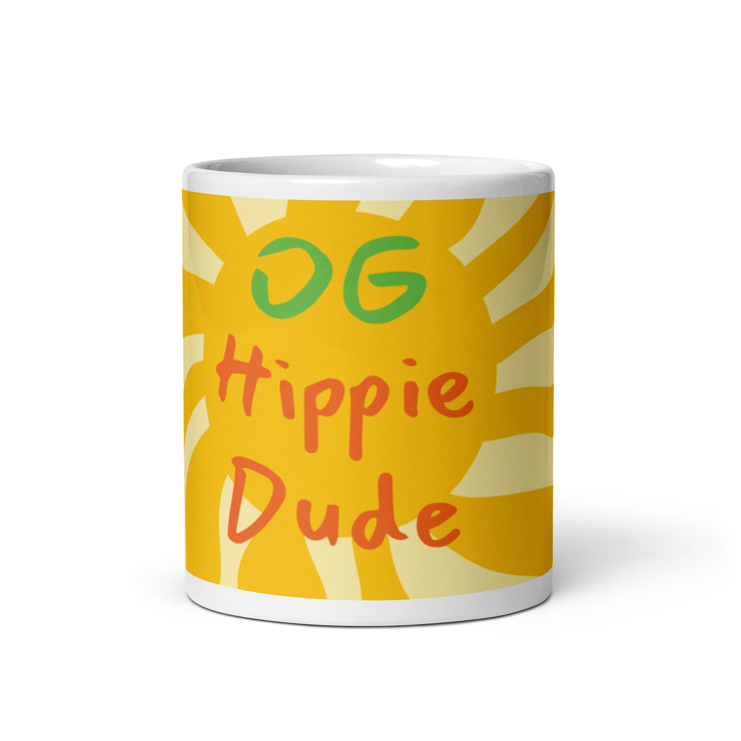 Mug Brillant Blanc Soleil - OG Hippie Dude