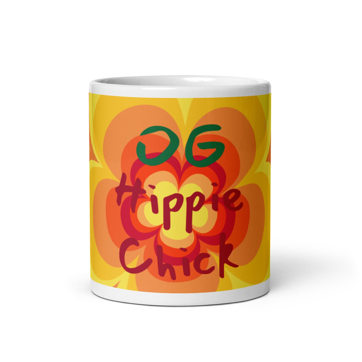 Sunny Flower 2 White Glossy Mug - OG Hippie Chick