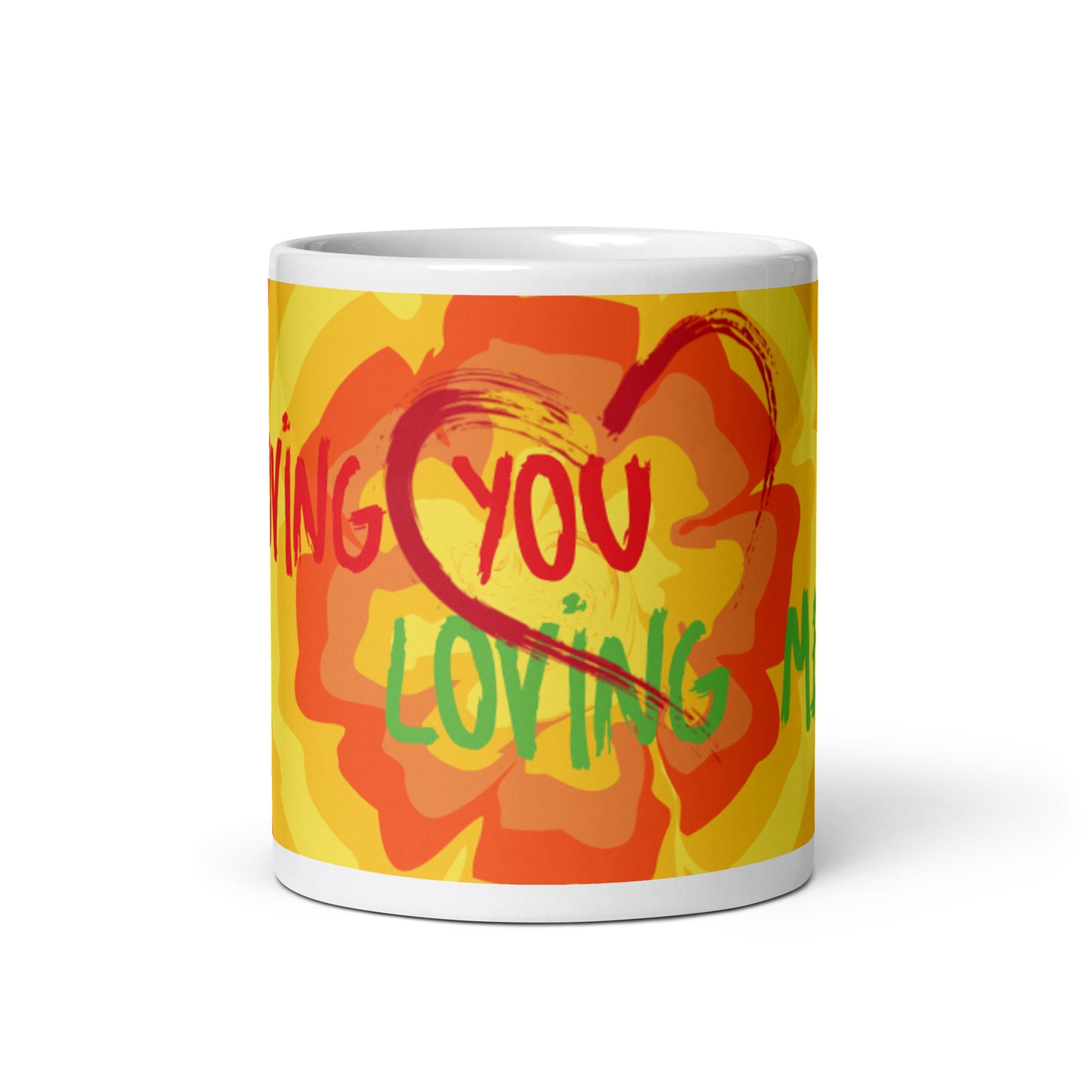 Sunny Flower White Glossy Mug - Loving you Loving me