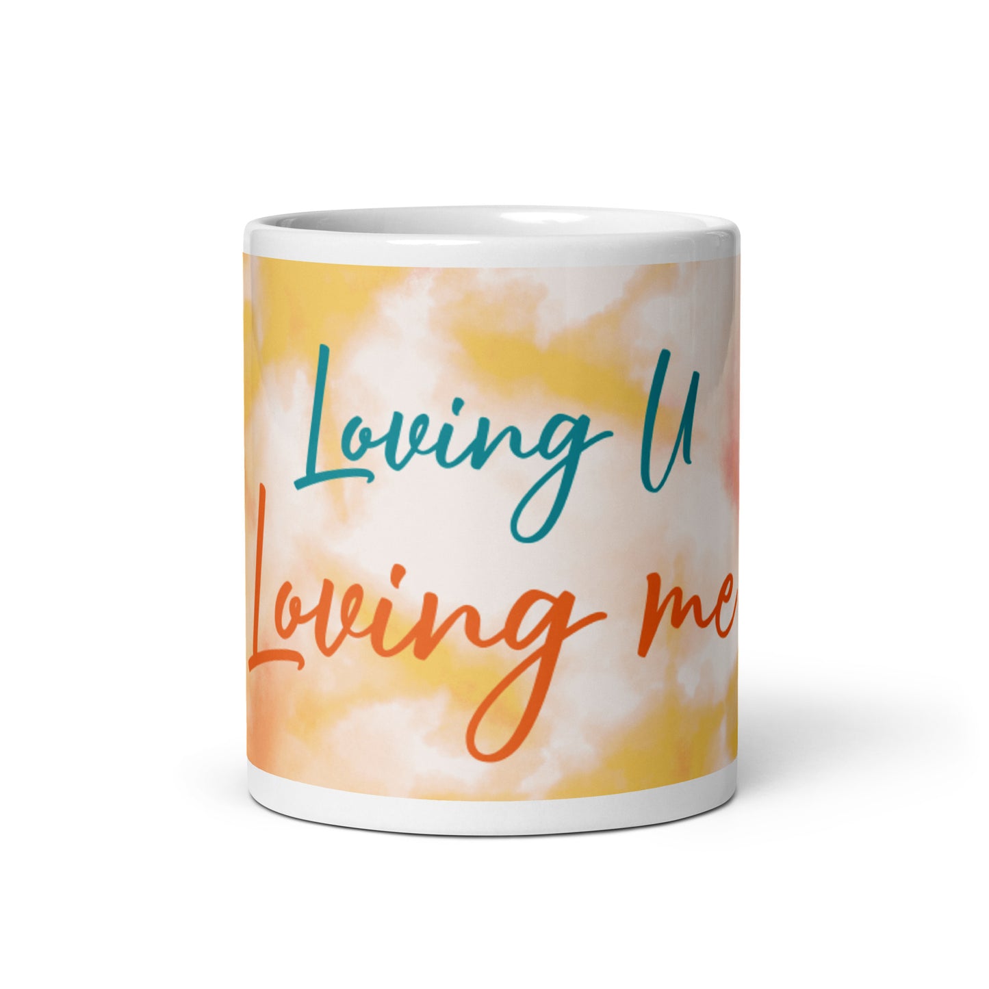 Orange Tie Dye White Glossy Mug - Loving U Loving me