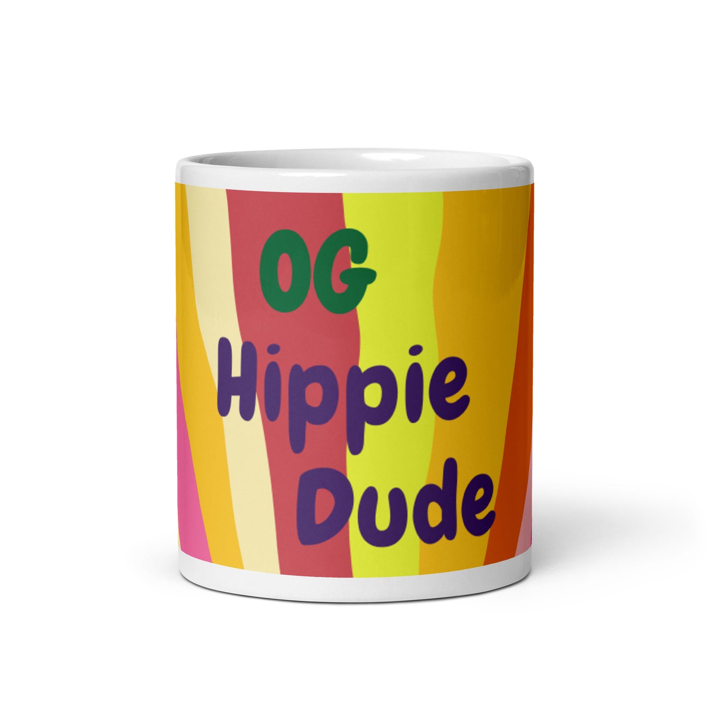 Sun Rays White glossy mug - OG Hippie Dude