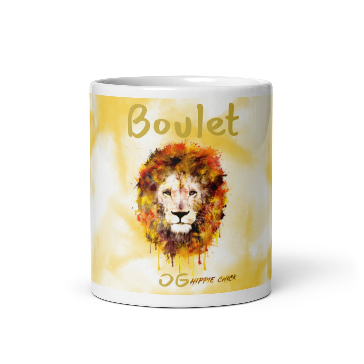 Gold Tie Dye White Glossy Mug - Boulet
