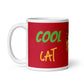 Maroon White Glossy Mug -  Cool Cat
