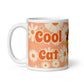 Tasse Brillante Blanche Peach Daisies - Cool Cat