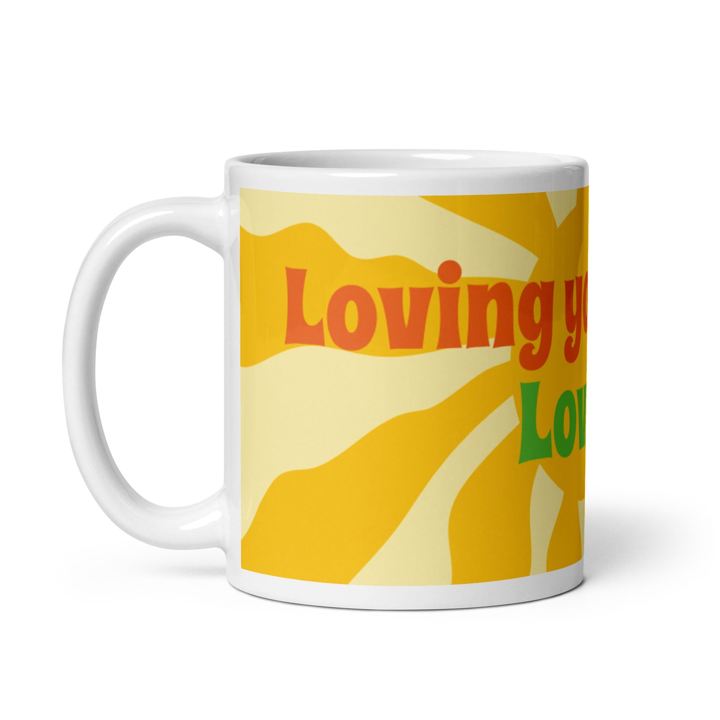 Sunshine White Glossy Mug - Loving you Loving me
