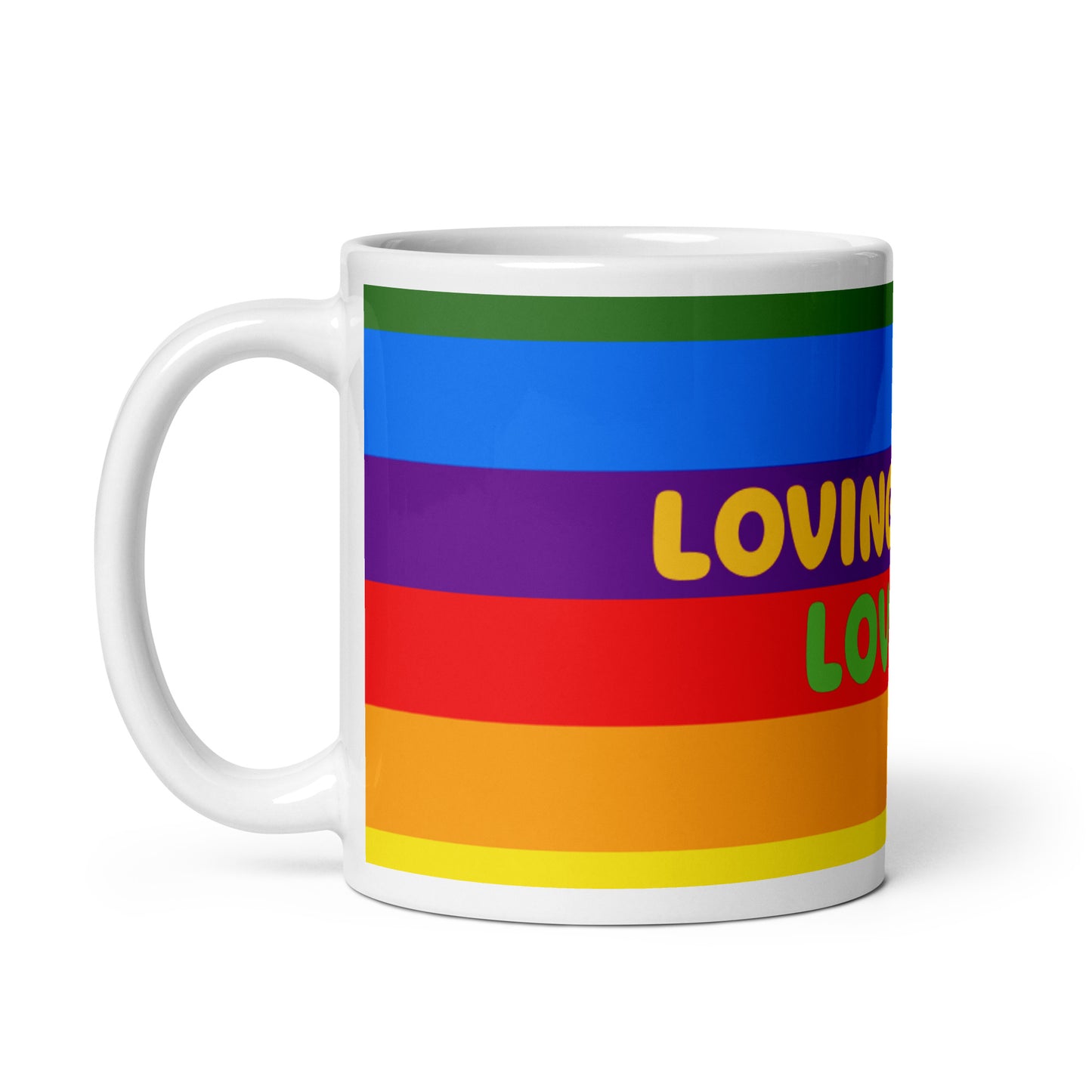 Rainbow White Glossy Mug - Loving U Loving me