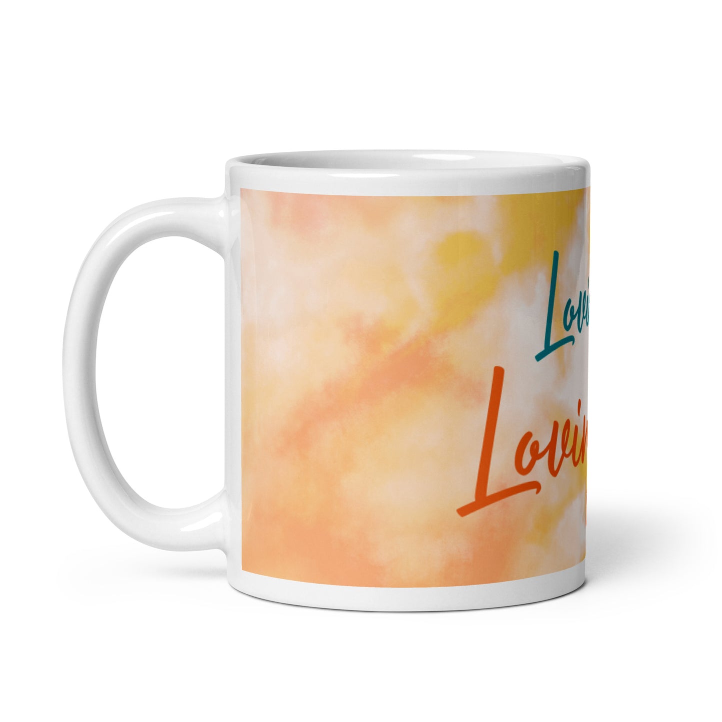 Orange Tie Dye White Glossy Mug - Loving U Loving me