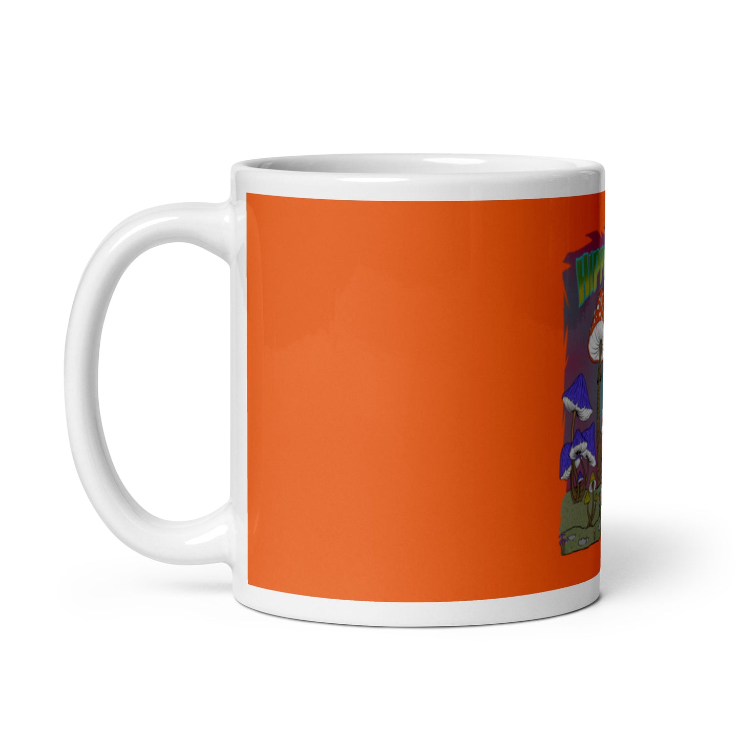 Orange White Glossy Mug - Hippie Chick