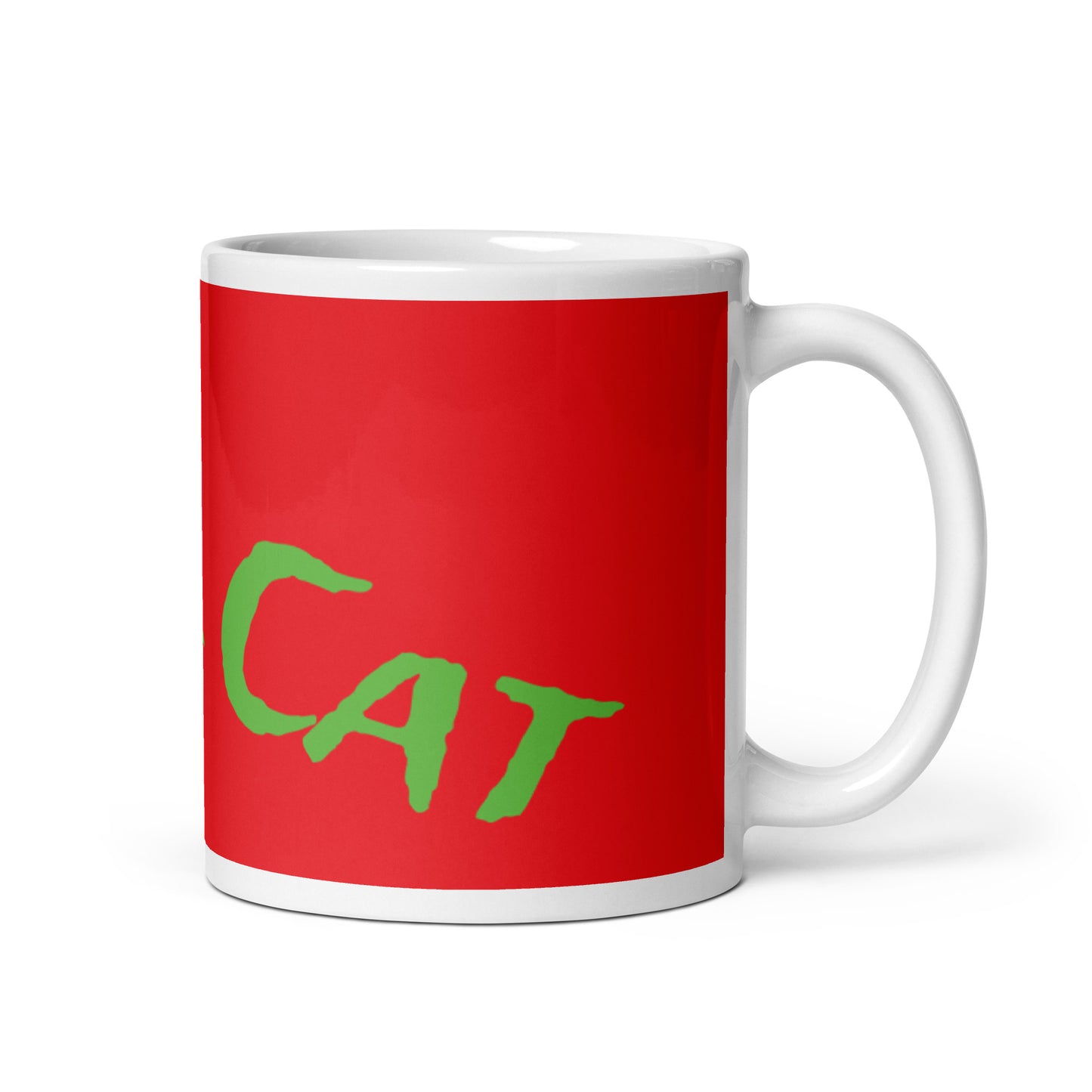 Red White Glossy Mug - Cool Cat