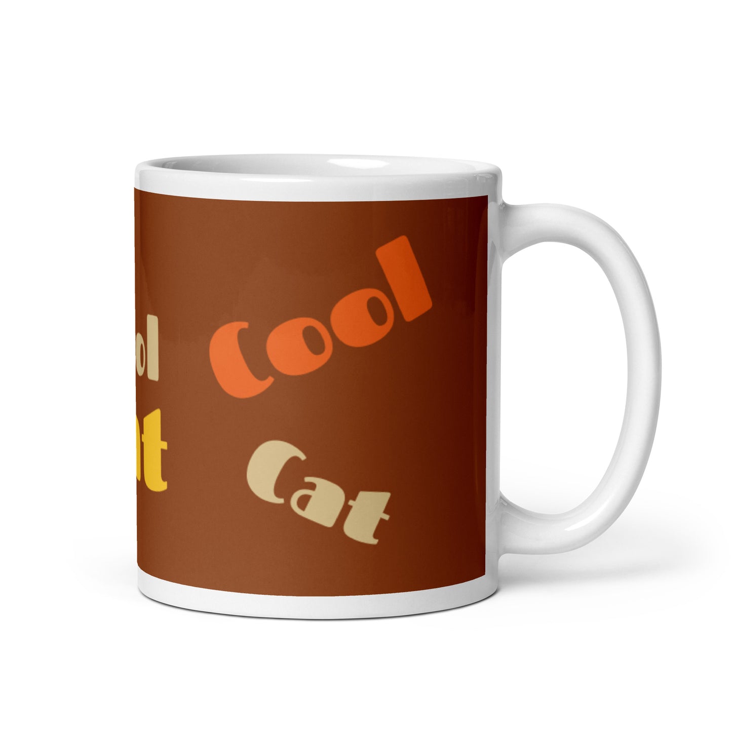 Bronze White Glossy Mug - Cool Cat