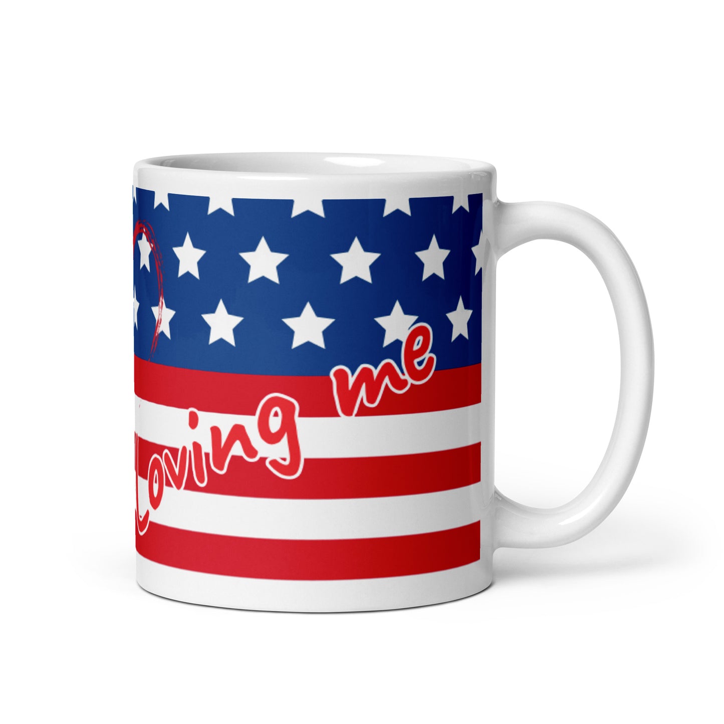 USA White Glossy Mug - Loving you Loving me