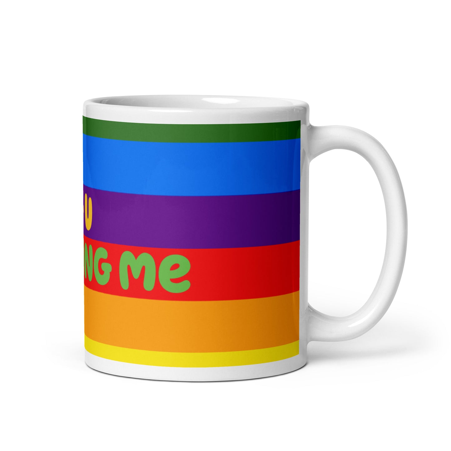 Rainbow White Glossy Mug - Loving U Loving me