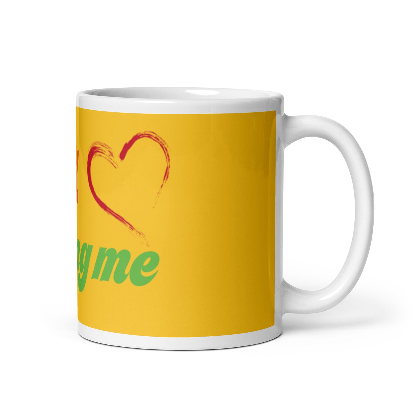 Mug Brillant Jaune Blanc - Loving U Loving me