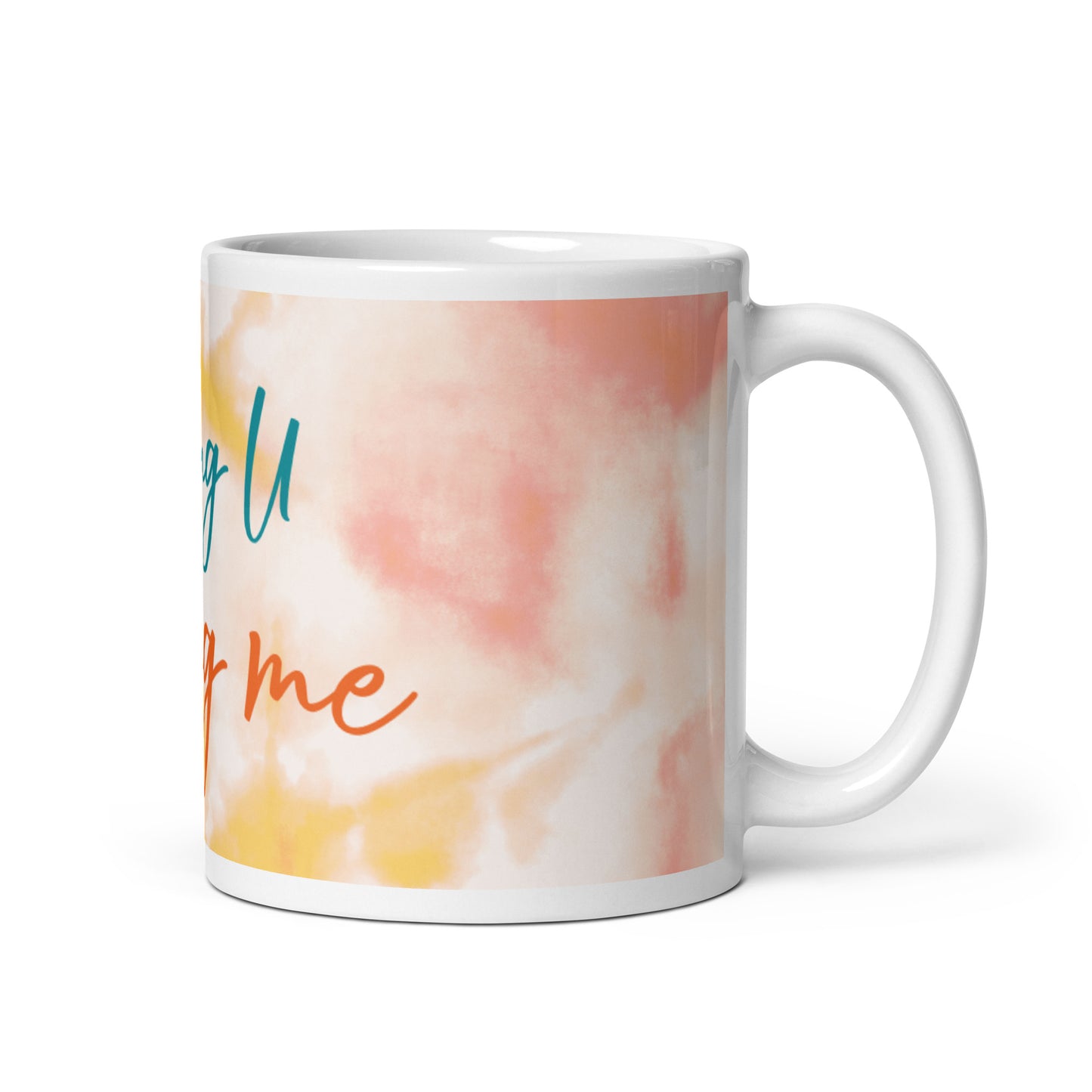 Orange Tie Dye White Glossy Mug - Loving U Loving me