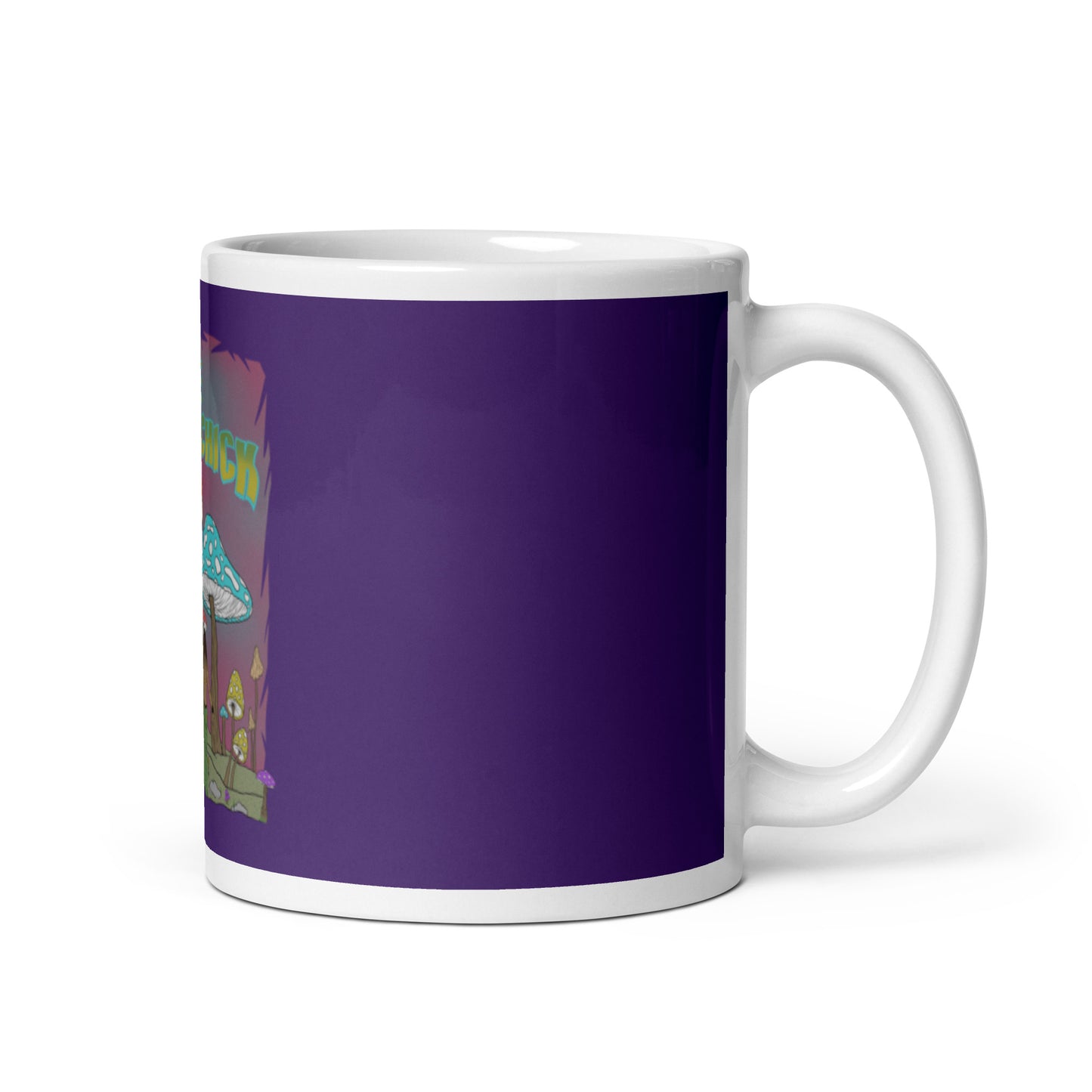 Mug Brillant Blanc Violet - Hippie Chick