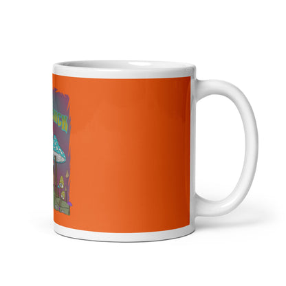 Orange White Glossy Mug - Hippie Chick
