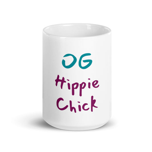 Mug blanc brillant - OG Hippie Chick
