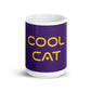 Mug Glossy Blanc Violet - Cool Cat