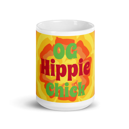Sunny Flower White Glossy Mug - OG Hippie Chick