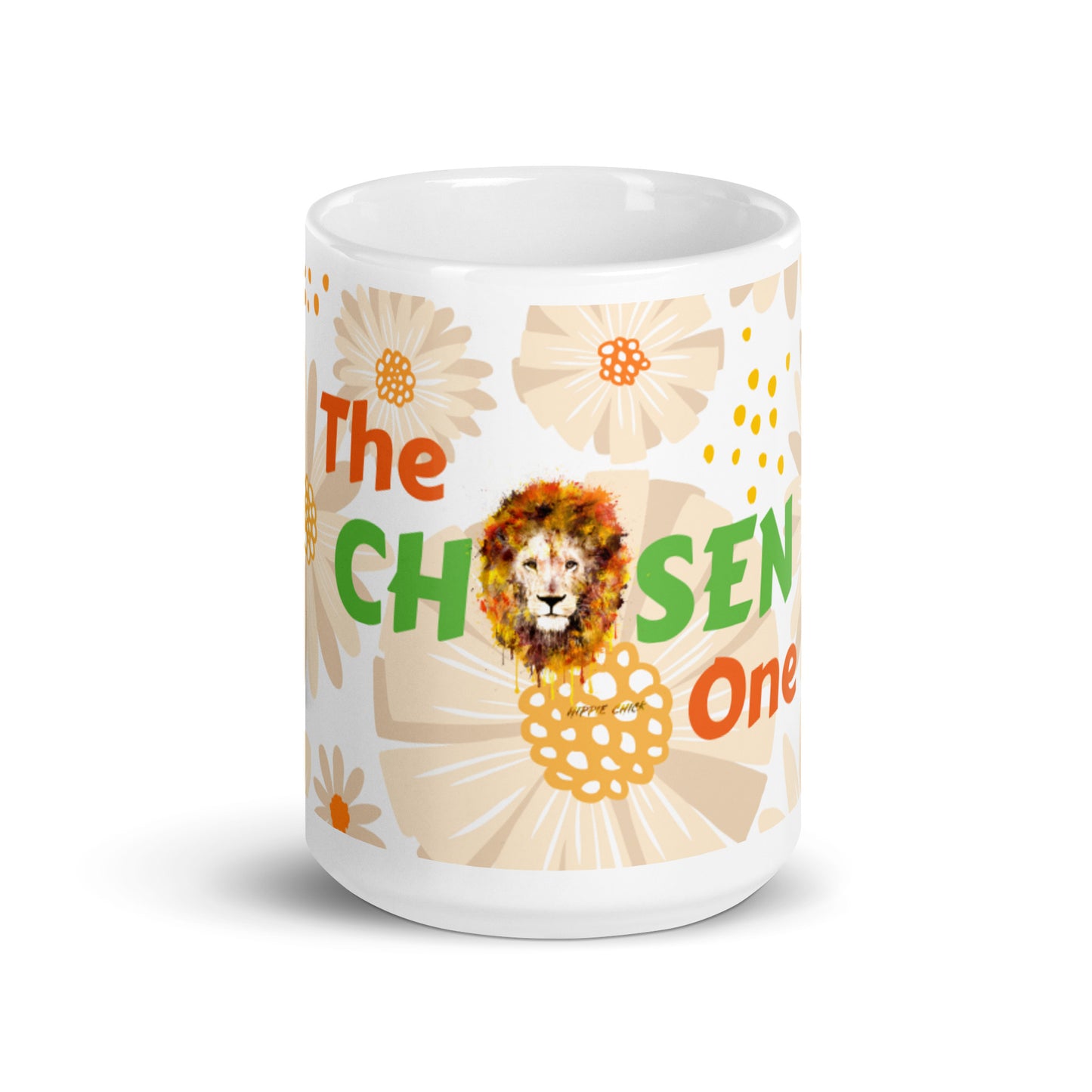 Tan Daisies White Glossy Mug - The Chosen One