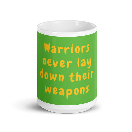 Grinch White Glossy Mug - Warriors never lay down their weapons