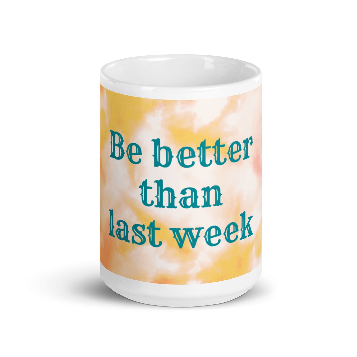 Orange Tie Dye White Glossy Mug - Be better than last week