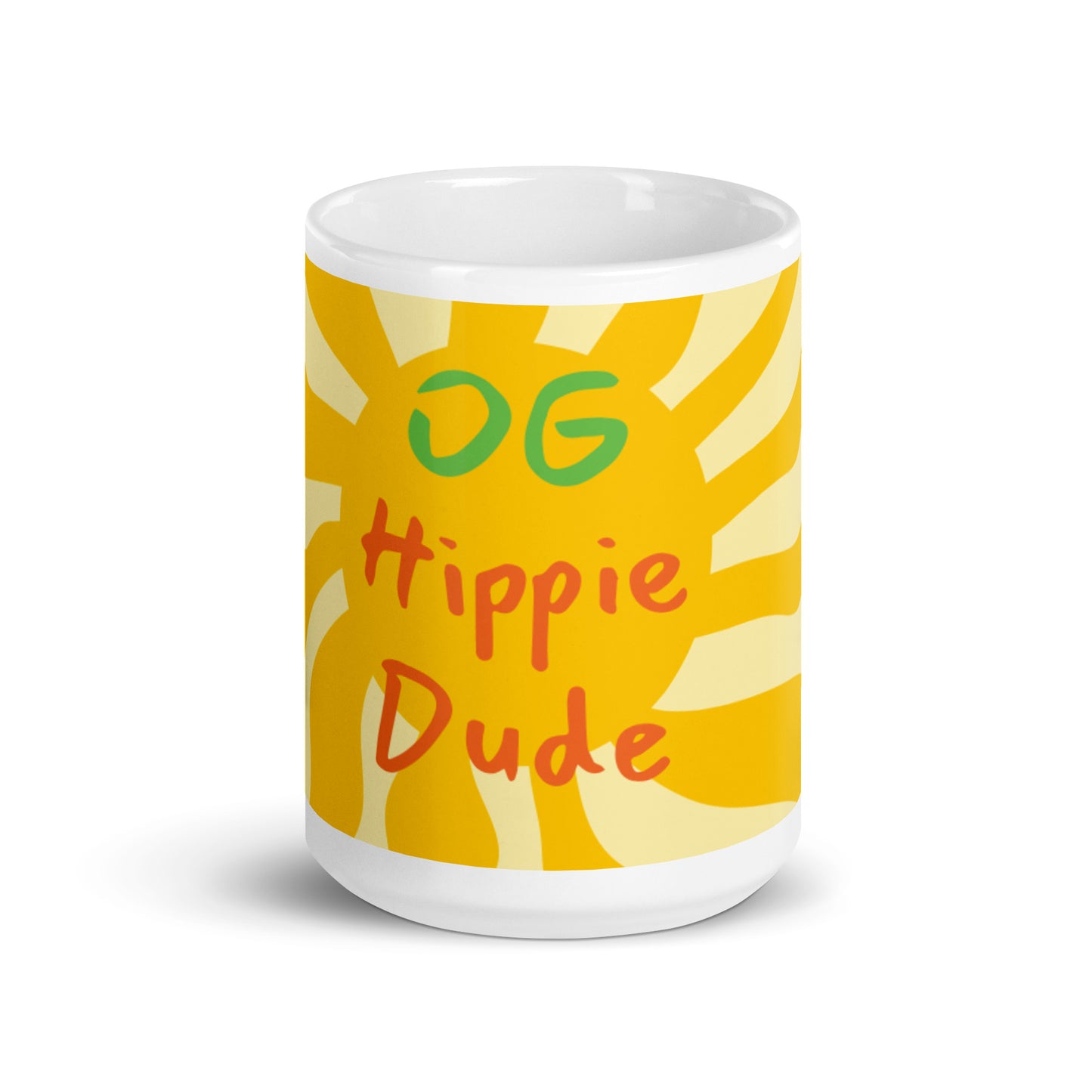 Mug Brillant Blanc Soleil - OG Hippie Dude