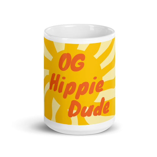 Mug Brillant Blanc Soleil - OG Hippie Dude