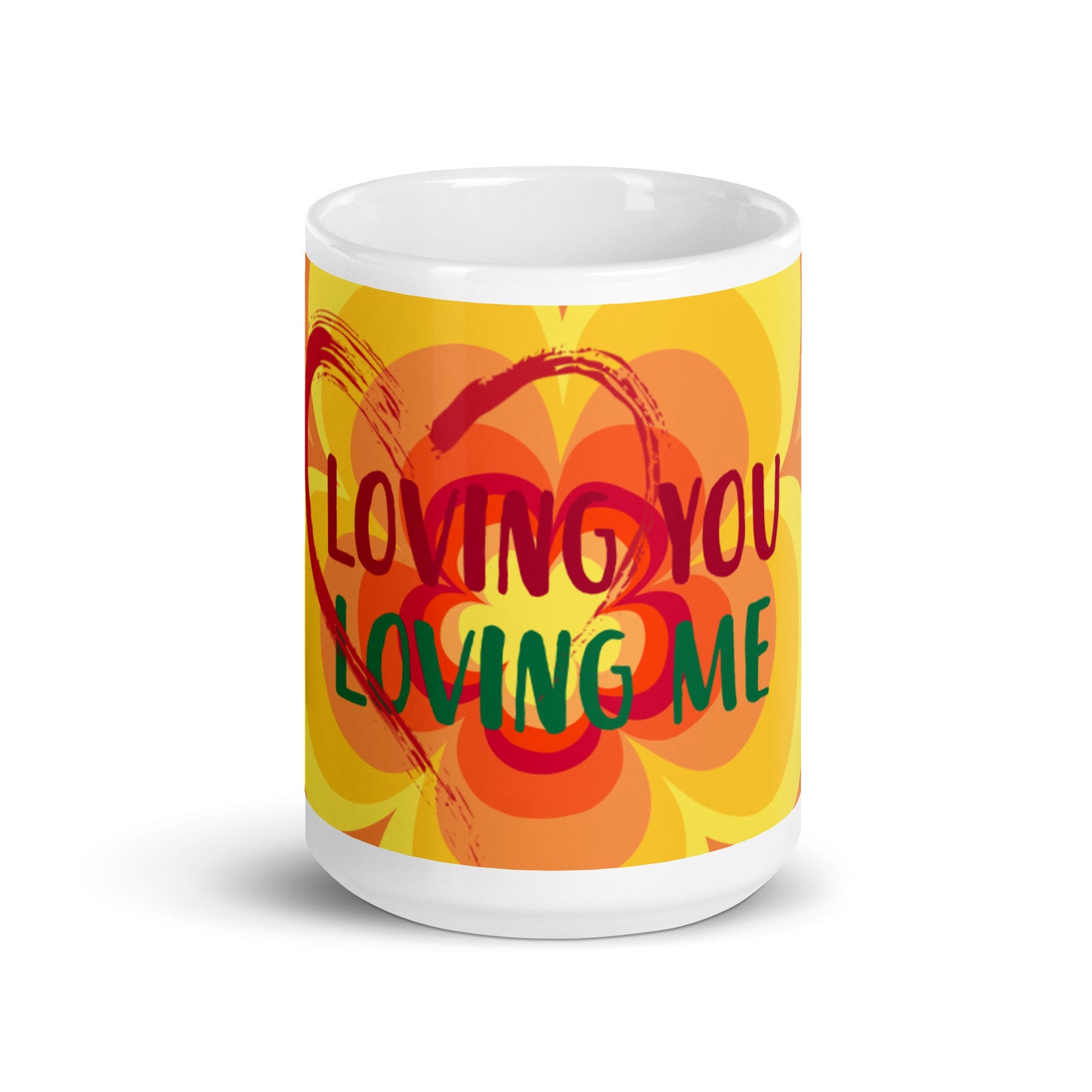 Sunny Flower 2 White Glossy Mug - Loving you Loving me