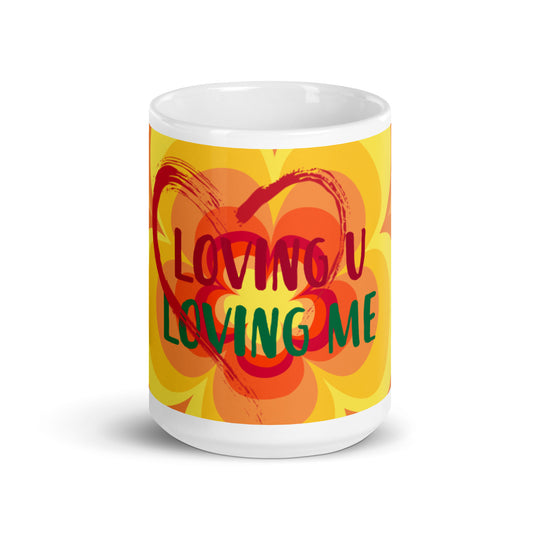 Sunny Flower 2 White Glossy Mug - Loving U Loving me