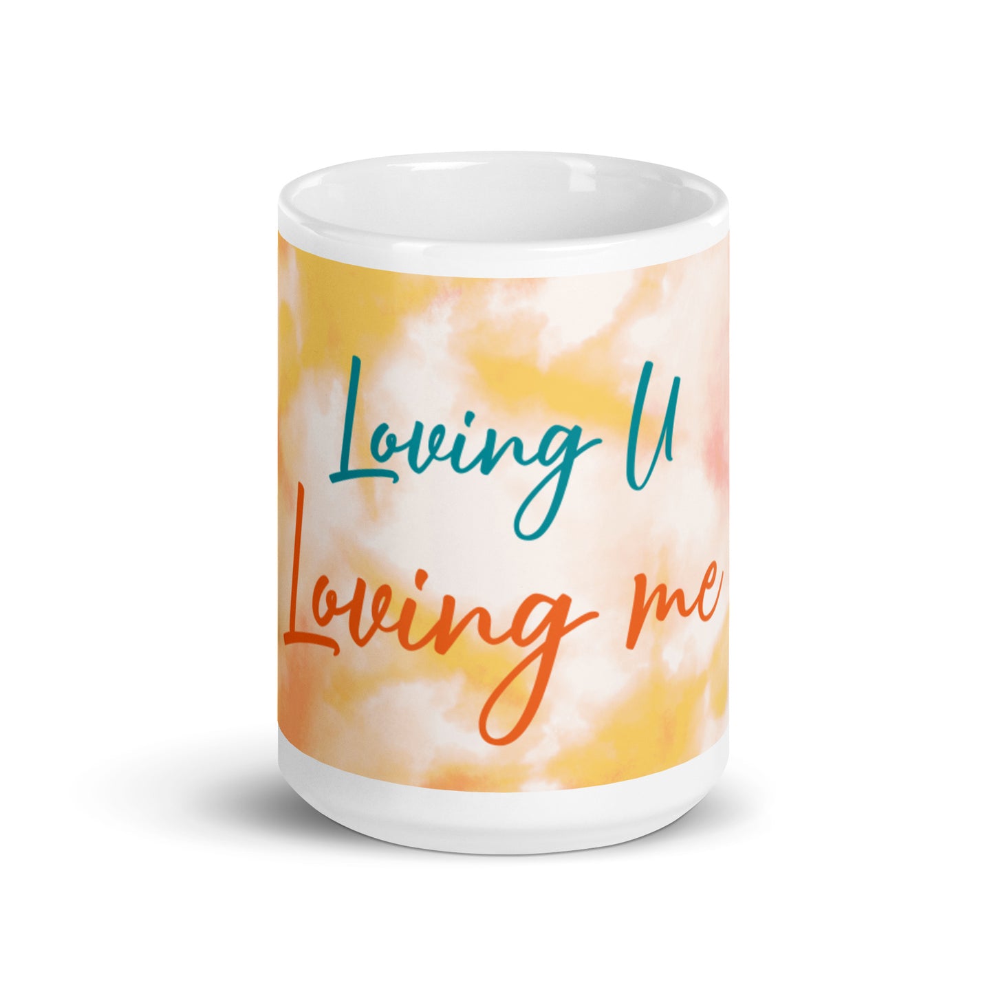 Orange Tie Dye White Glossy Mug - Loving U Loving me