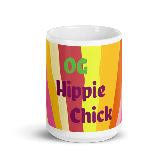 Sun Rays White glossy mug - OG Hippie Chick