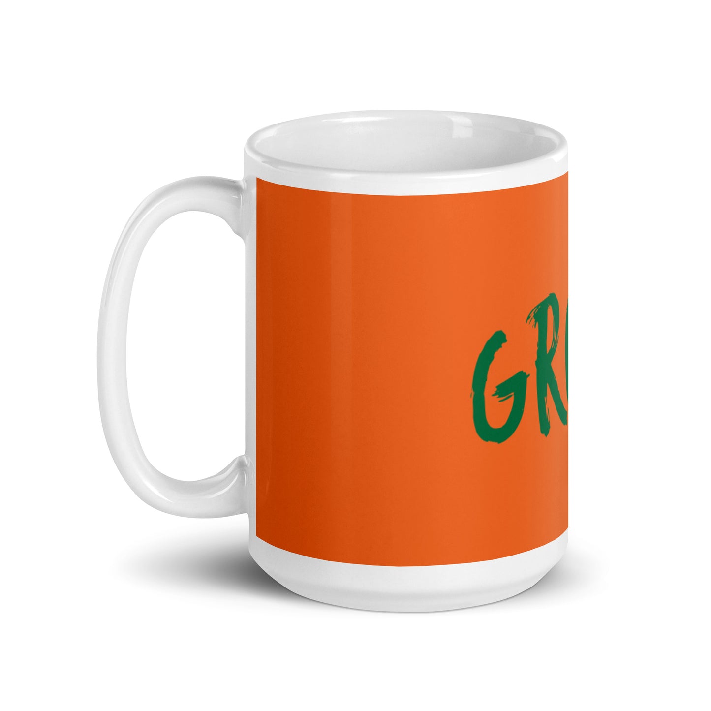 Orange White Glossy Mug - Groovy