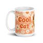 Tasse Brillante Blanche Peach Daisies - Cool Cat