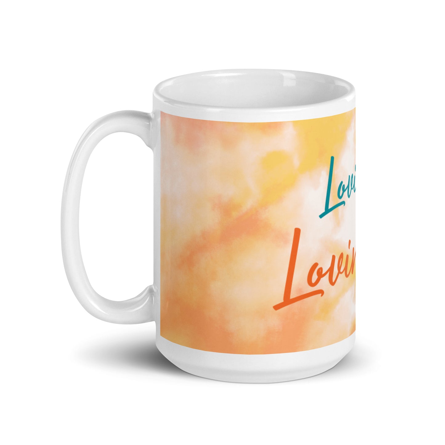 Orange Tie Dye White Glossy Mug - Loving U Loving me