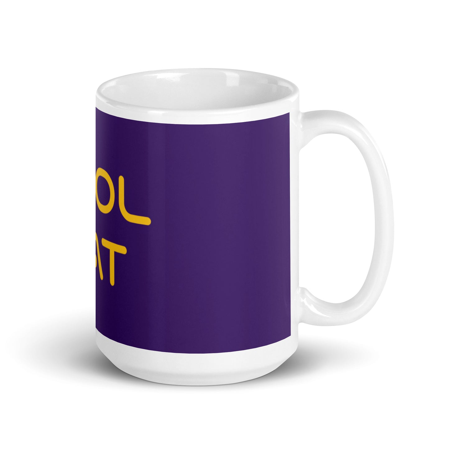Purple White Glossy Mug - Cool Cat