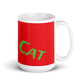 Red White Glossy Mug - Cool Cat