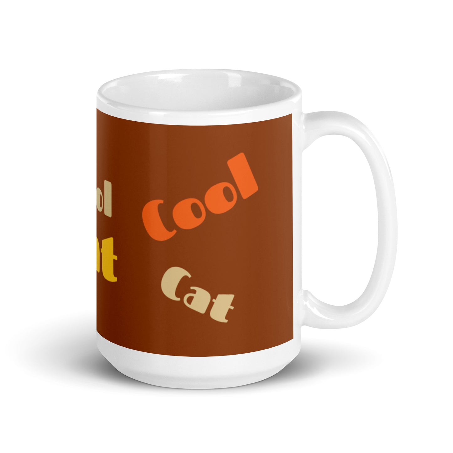 Bronze White Glossy Mug - Cool Cat