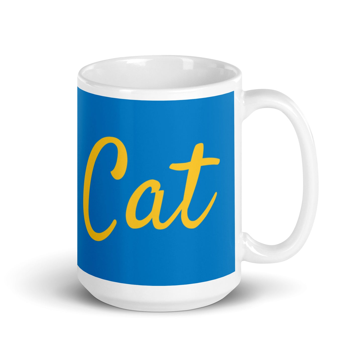 Blue White Glossy Mug - Cool Cat