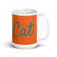 Orange White Glossy Mug - Cool Cat