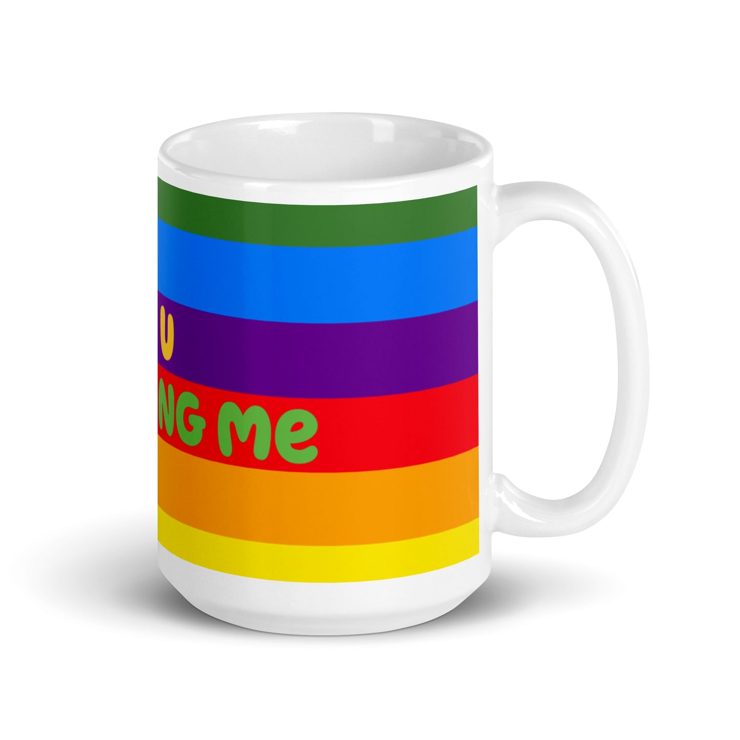 Rainbow White Glossy Mug - Loving U Loving me