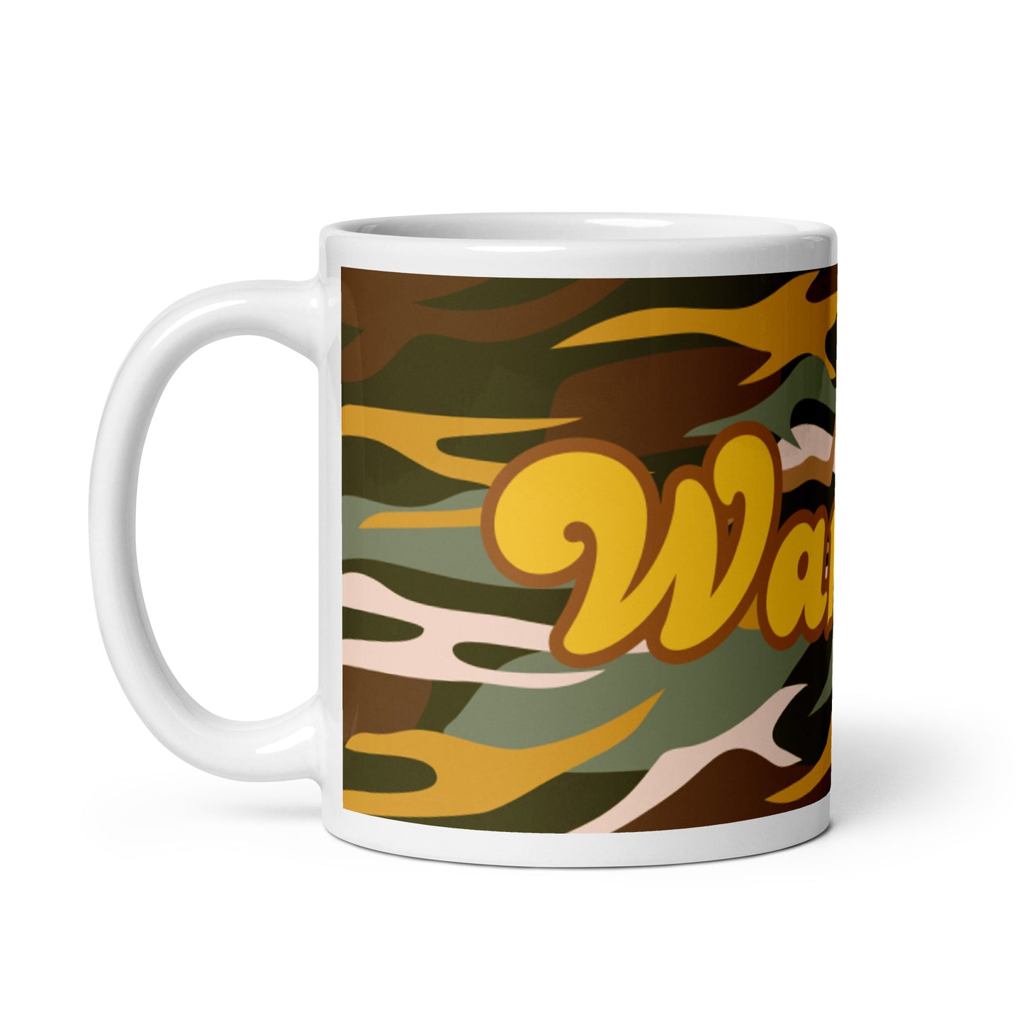 Camo Rays White Glossy Mug - Warrior