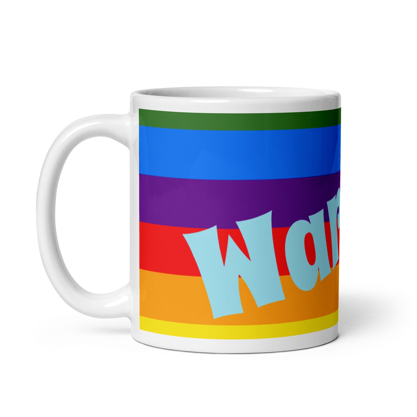 Rainbow White Glossy Mug - Warrior