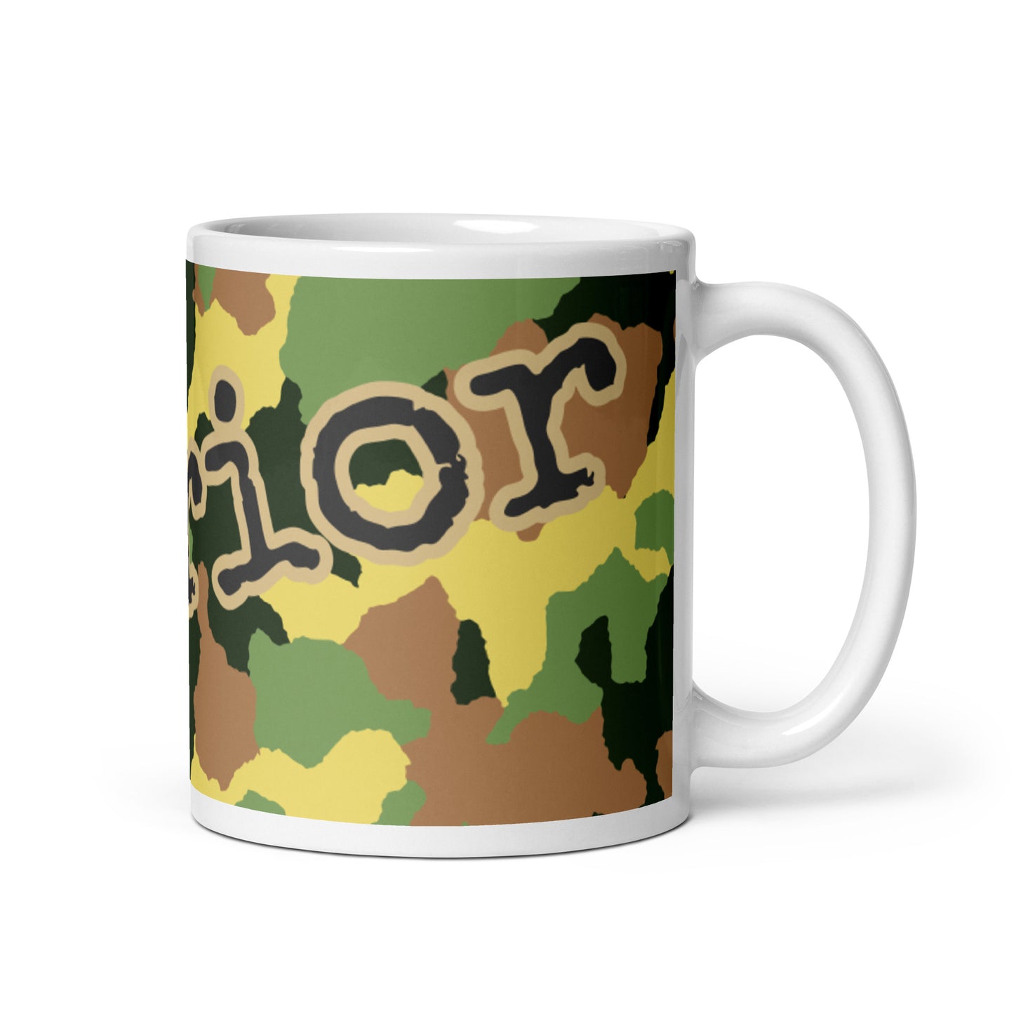 Army Camo White Glossy Mug - Warrior