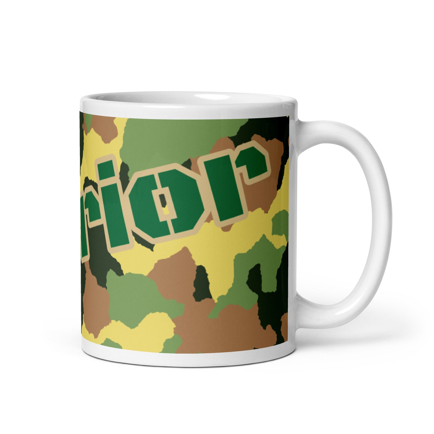 Army Camo White Glossy Mug - Warrior