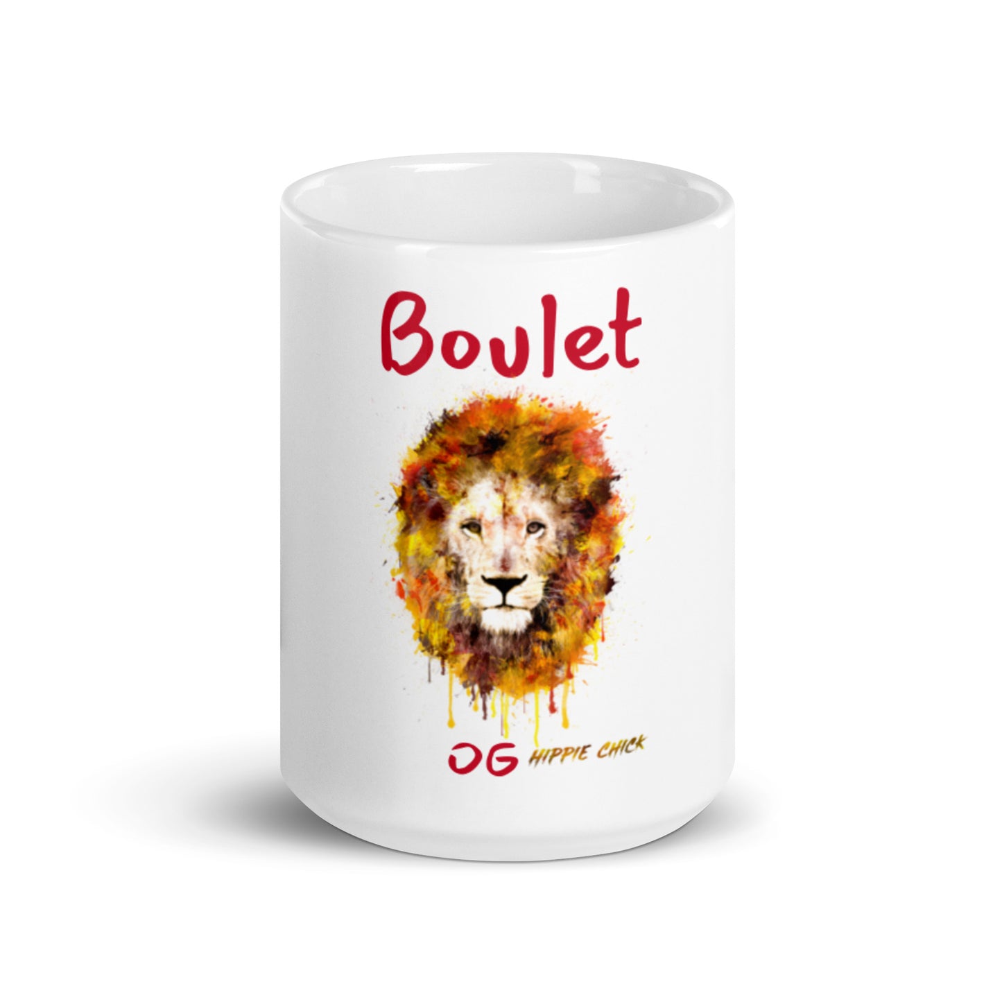 White Glossy Mug - Boulet (Maroon)