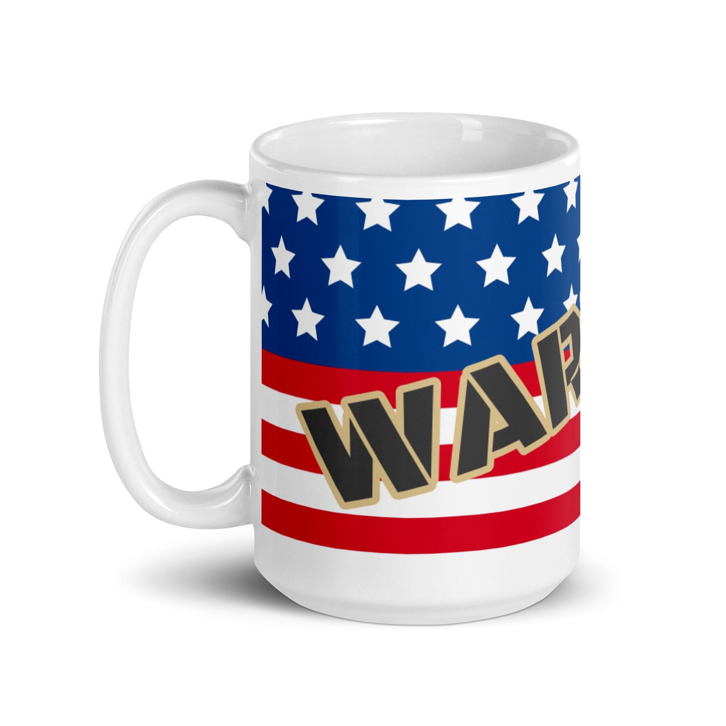 USA White Glossy Mug - Warrior