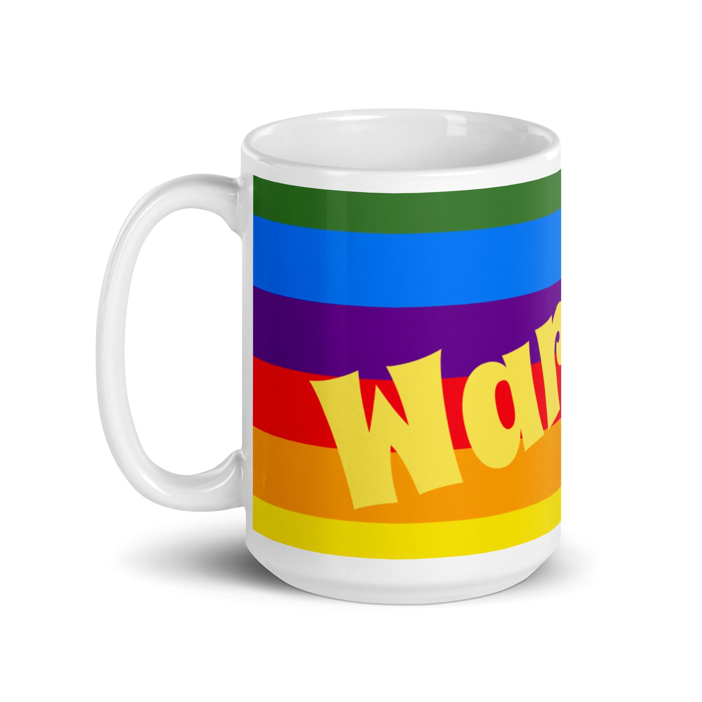 Rainbow White Glossy Mug - Warrior
