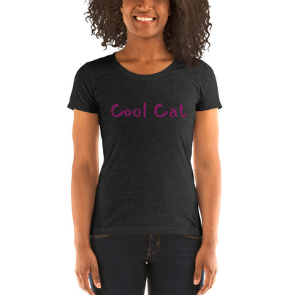 Manches courtes pour femmes - Cool Cat (Aubergine)