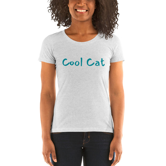 Ladies' Short Sleeve - Cool Cat (Teal)